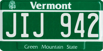 VT license plate JIJ942
