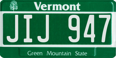VT license plate JIJ947