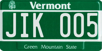 VT license plate JIK005