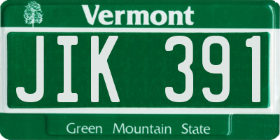 VT license plate JIK391