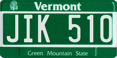 VT license plate JIK510