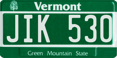 VT license plate JIK530