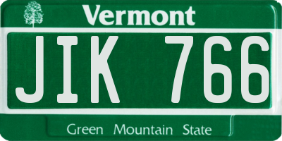 VT license plate JIK766