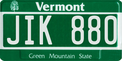 VT license plate JIK880