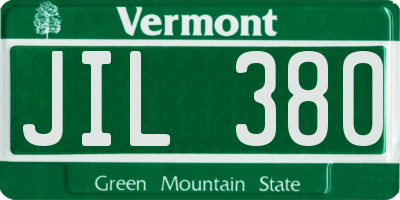 VT license plate JIL380