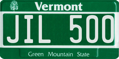 VT license plate JIL500