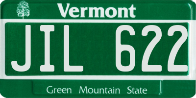 VT license plate JIL622