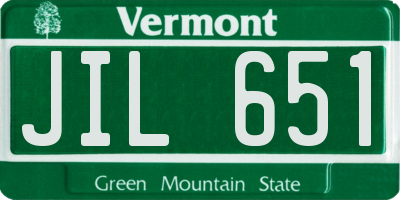 VT license plate JIL651