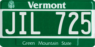 VT license plate JIL725