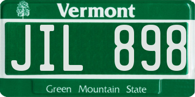 VT license plate JIL898