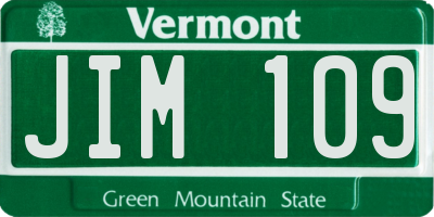 VT license plate JIM109