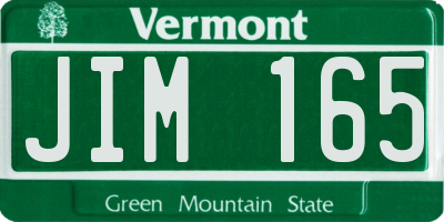VT license plate JIM165