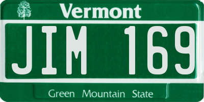 VT license plate JIM169