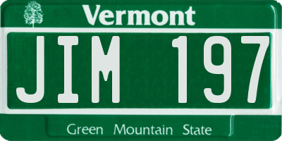 VT license plate JIM197