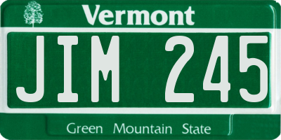 VT license plate JIM245