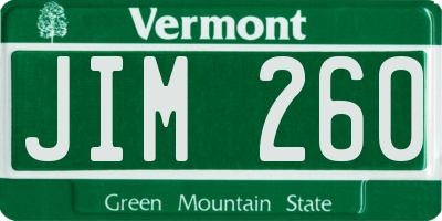 VT license plate JIM260