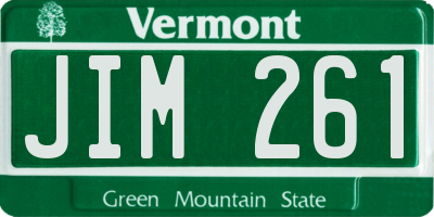 VT license plate JIM261