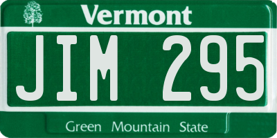 VT license plate JIM295