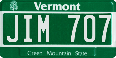 VT license plate JIM707