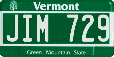 VT license plate JIM729