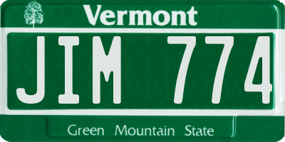 VT license plate JIM774