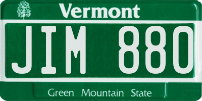 VT license plate JIM880