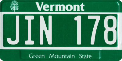VT license plate JIN178