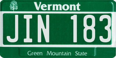 VT license plate JIN183