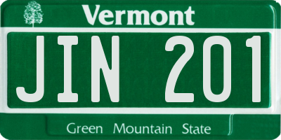 VT license plate JIN201
