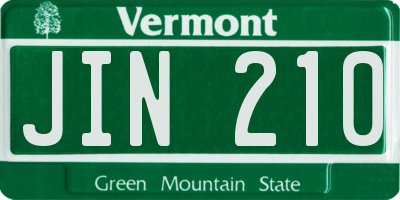 VT license plate JIN210