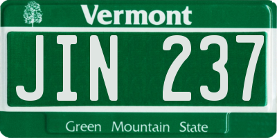 VT license plate JIN237