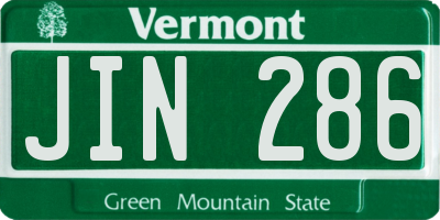 VT license plate JIN286