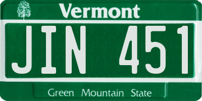 VT license plate JIN451