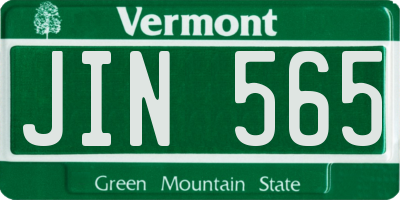 VT license plate JIN565