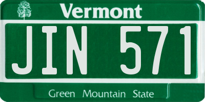 VT license plate JIN571