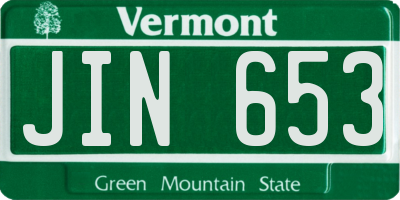 VT license plate JIN653