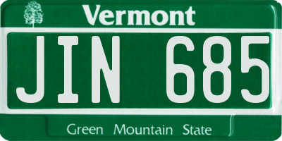 VT license plate JIN685