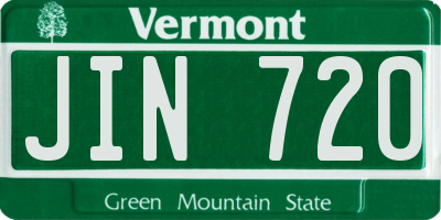 VT license plate JIN720
