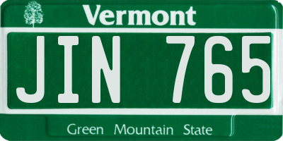 VT license plate JIN765