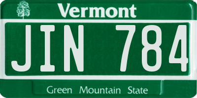 VT license plate JIN784
