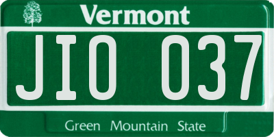 VT license plate JIO037