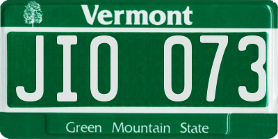 VT license plate JIO073