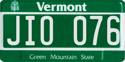 VT license plate JIO076