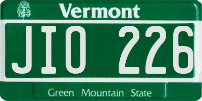 VT license plate JIO226