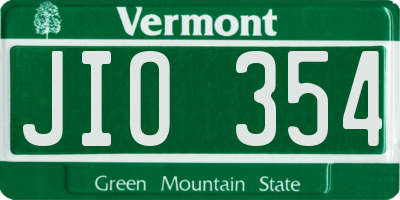 VT license plate JIO354