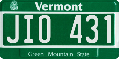 VT license plate JIO431