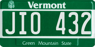 VT license plate JIO432