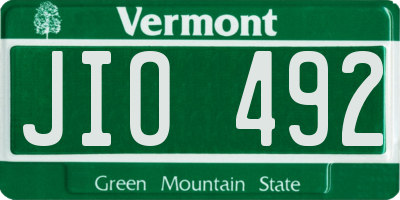 VT license plate JIO492
