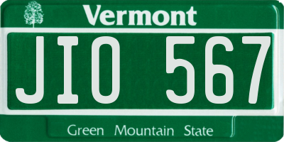 VT license plate JIO567