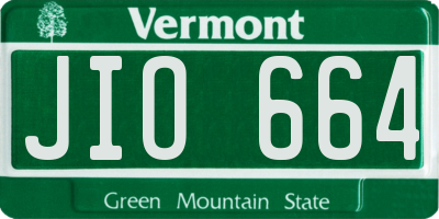 VT license plate JIO664